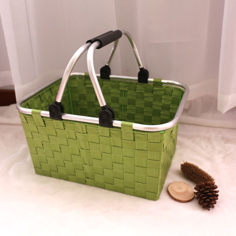 ეკოლოგიურად სუფთა ნეილონის აბრეშუმის ნაქსოვი შესანახი კალათა