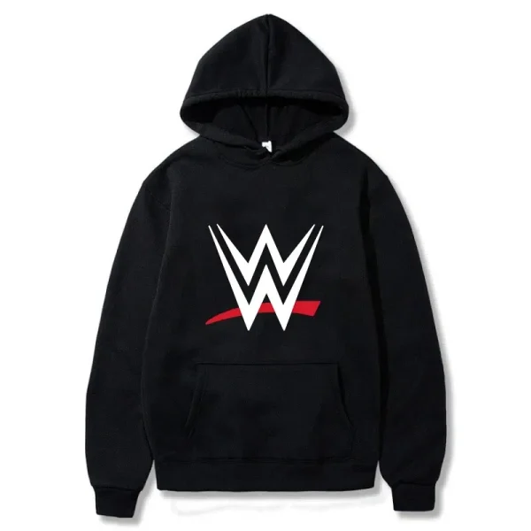 New loose hooded sweatshirt with WWE logo print, men’s and women’s fashionable sweaters, casual hooded sweatshirt, men’s long sl