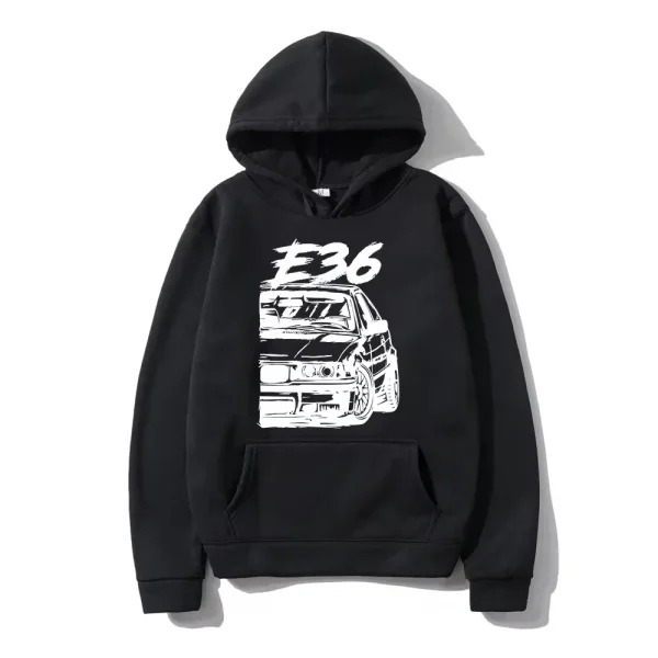 Men’s fashion pattern printed hooded sweatshirt hip-hop trend pullover sweatshirt car pattern hooded sweatshirt